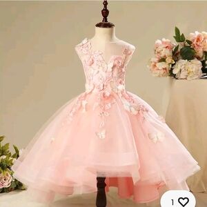 Elegant Pink Floral Kids Dress